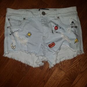 Boom Boom Jean shorts Misses Juniors sz 11 embroidered Y2K